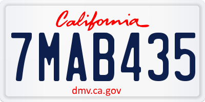CA license plate 7MAB435