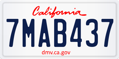 CA license plate 7MAB437
