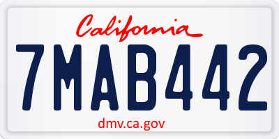 CA license plate 7MAB442
