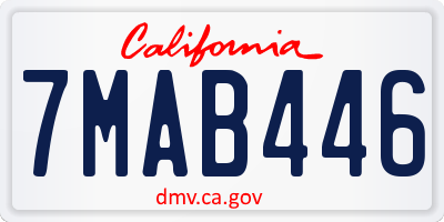 CA license plate 7MAB446