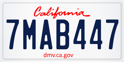 CA license plate 7MAB447