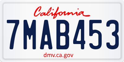 CA license plate 7MAB453
