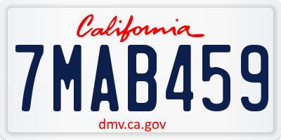 CA license plate 7MAB459