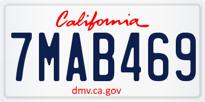 CA license plate 7MAB469