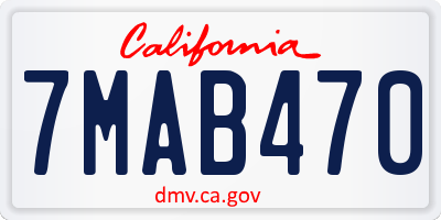 CA license plate 7MAB470