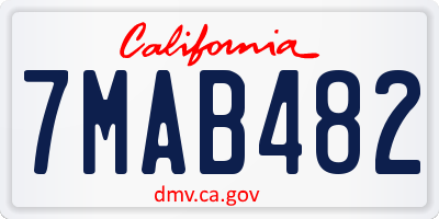 CA license plate 7MAB482