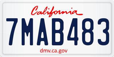 CA license plate 7MAB483