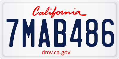 CA license plate 7MAB486