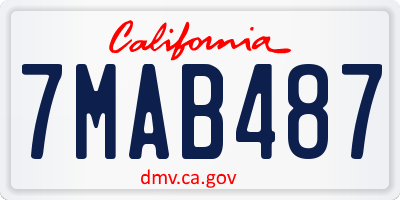 CA license plate 7MAB487