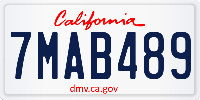 CA license plate 7MAB489