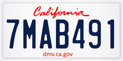 CA license plate 7MAB491