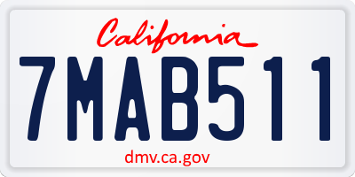 CA license plate 7MAB511