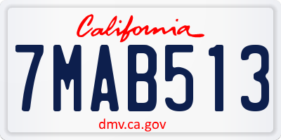 CA license plate 7MAB513