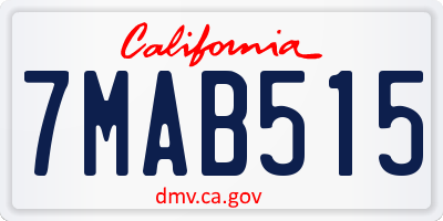CA license plate 7MAB515
