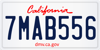 CA license plate 7MAB556