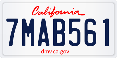 CA license plate 7MAB561