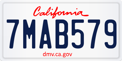 CA license plate 7MAB579