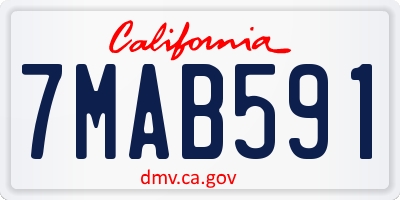 CA license plate 7MAB591
