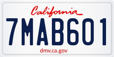 CA license plate 7MAB601