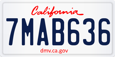 CA license plate 7MAB636