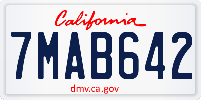 CA license plate 7MAB642