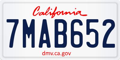 CA license plate 7MAB652