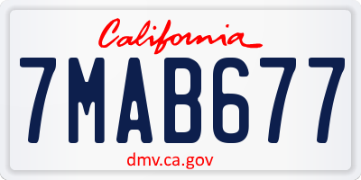 CA license plate 7MAB677