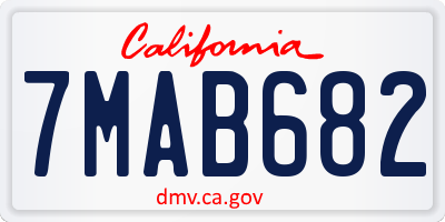 CA license plate 7MAB682