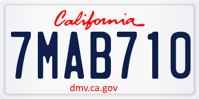 CA license plate 7MAB710