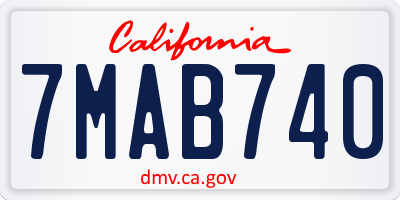 CA license plate 7MAB740