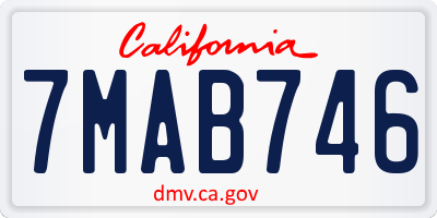 CA license plate 7MAB746