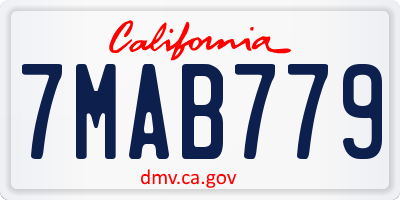 CA license plate 7MAB779