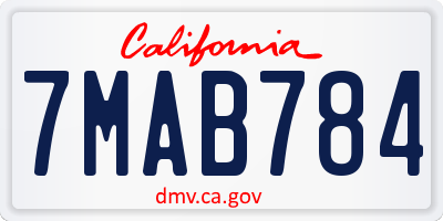 CA license plate 7MAB784