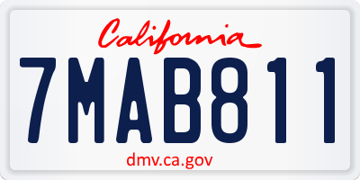 CA license plate 7MAB811