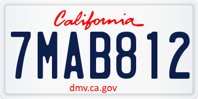 CA license plate 7MAB812