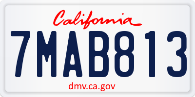 CA license plate 7MAB813