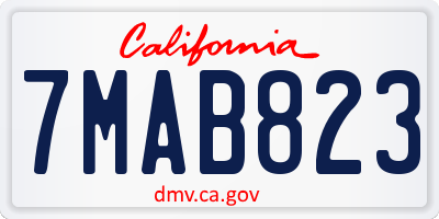 CA license plate 7MAB823