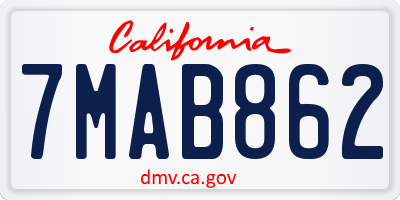 CA license plate 7MAB862