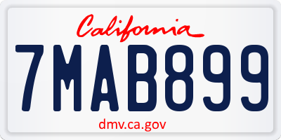 CA license plate 7MAB899