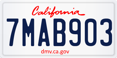 CA license plate 7MAB903