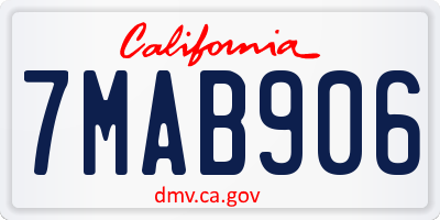 CA license plate 7MAB906