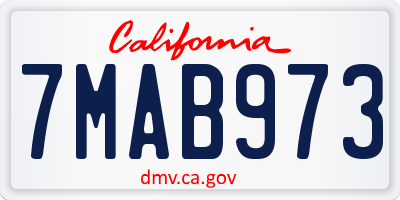 CA license plate 7MAB973