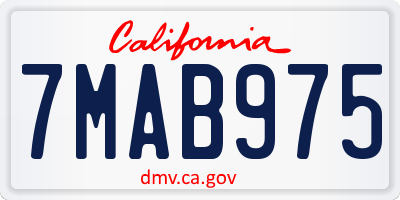 CA license plate 7MAB975