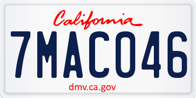 CA license plate 7MAC046