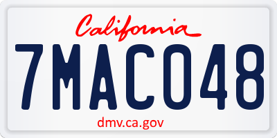 CA license plate 7MAC048