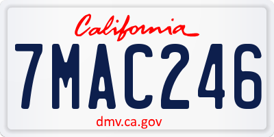 CA license plate 7MAC246