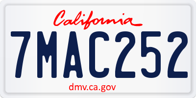CA license plate 7MAC252