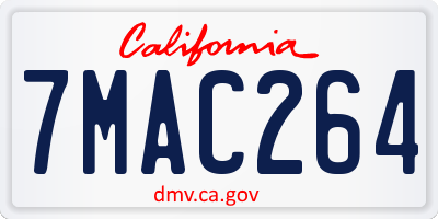 CA license plate 7MAC264