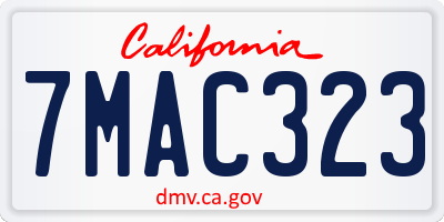 CA license plate 7MAC323