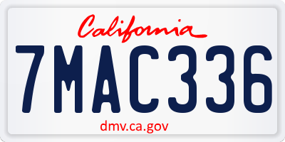 CA license plate 7MAC336
